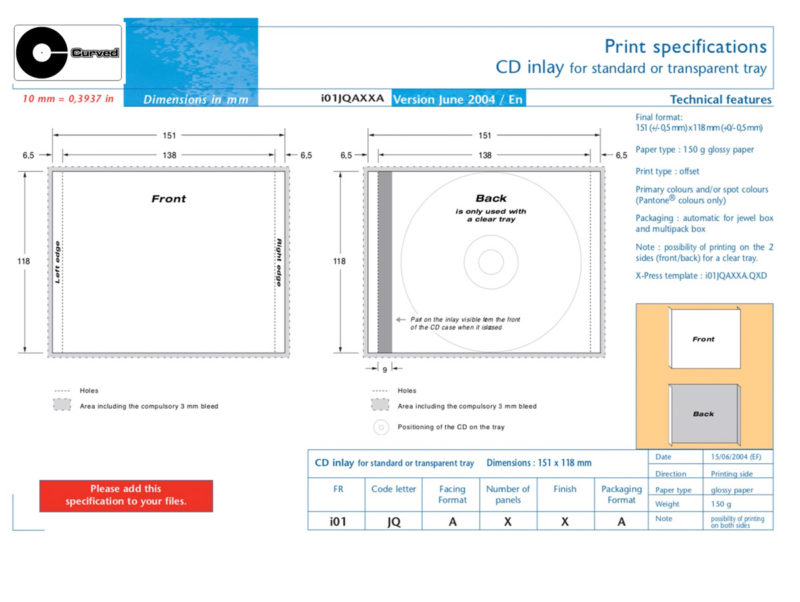 CD Artwork Templates Curved Pressings